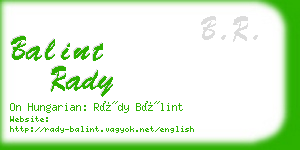 balint rady business card